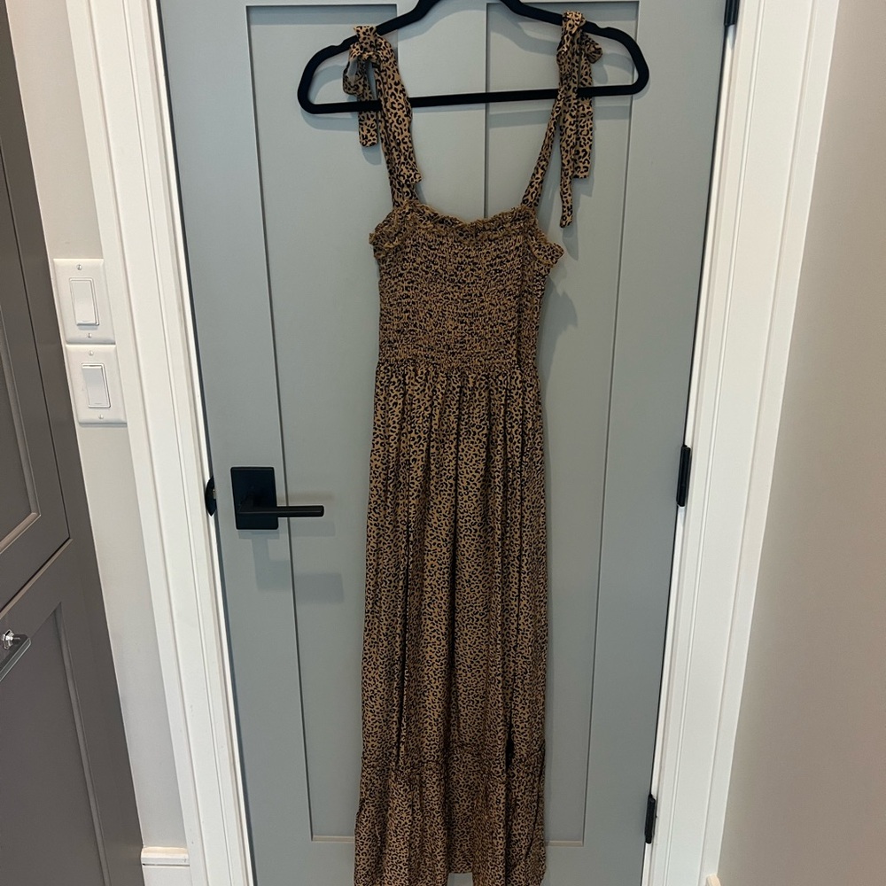 Women's Brown Leopard Maxi Dress